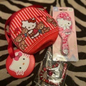 Red Stripe Hello Kitty Stocking Stuffer Set